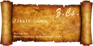 Zikeli Csaba névjegykártya